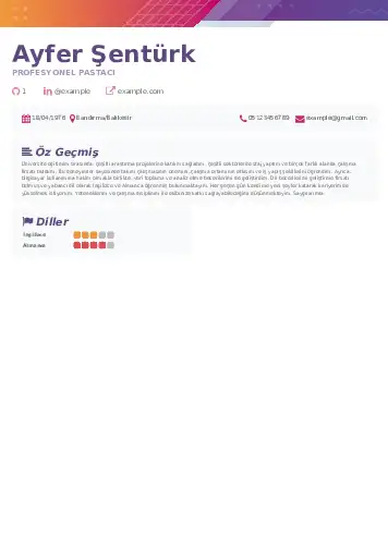 Pastacı Cv Örnekleri cv indir